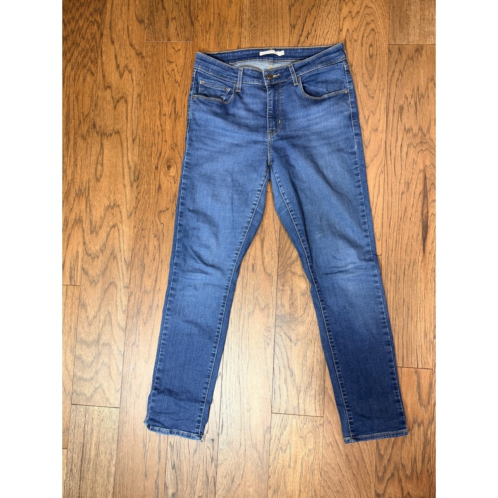 Levi's Classic Mid Rise Skinny Blue Stretch Denim Jeans Size 12